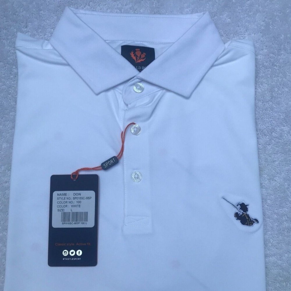 Donald Ross Core Don Solid – Sport Fit- logo Shirt Large White-SPO16SC